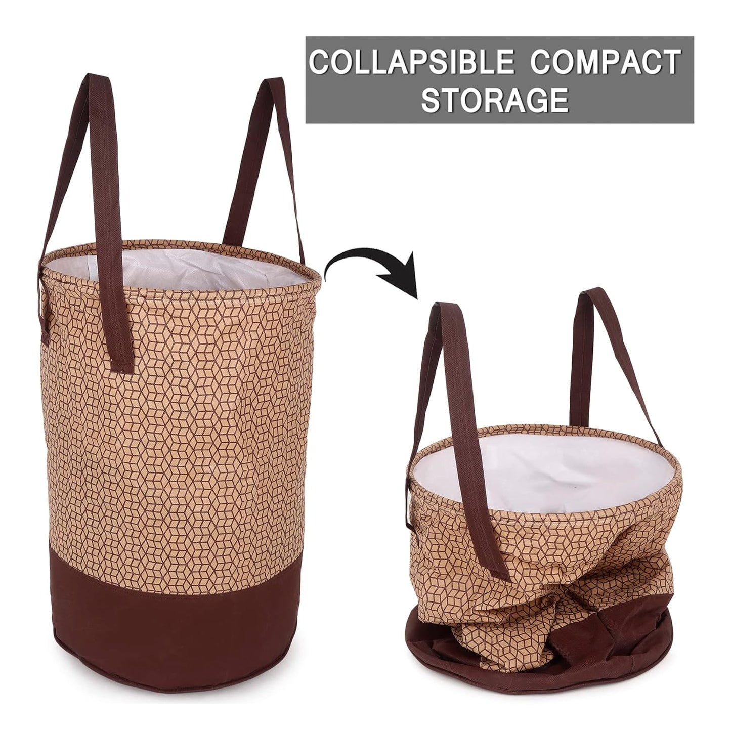Laundry Bag Brown (45 Ltr) – Spacious, Collapsible, Waterproof Laundry Storage Solution