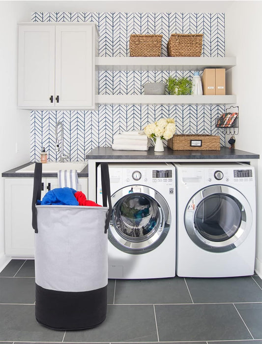 Grey Laundry Bag (45 Ltr) – Collapsible, Durable, and Spacious Laundry Storage