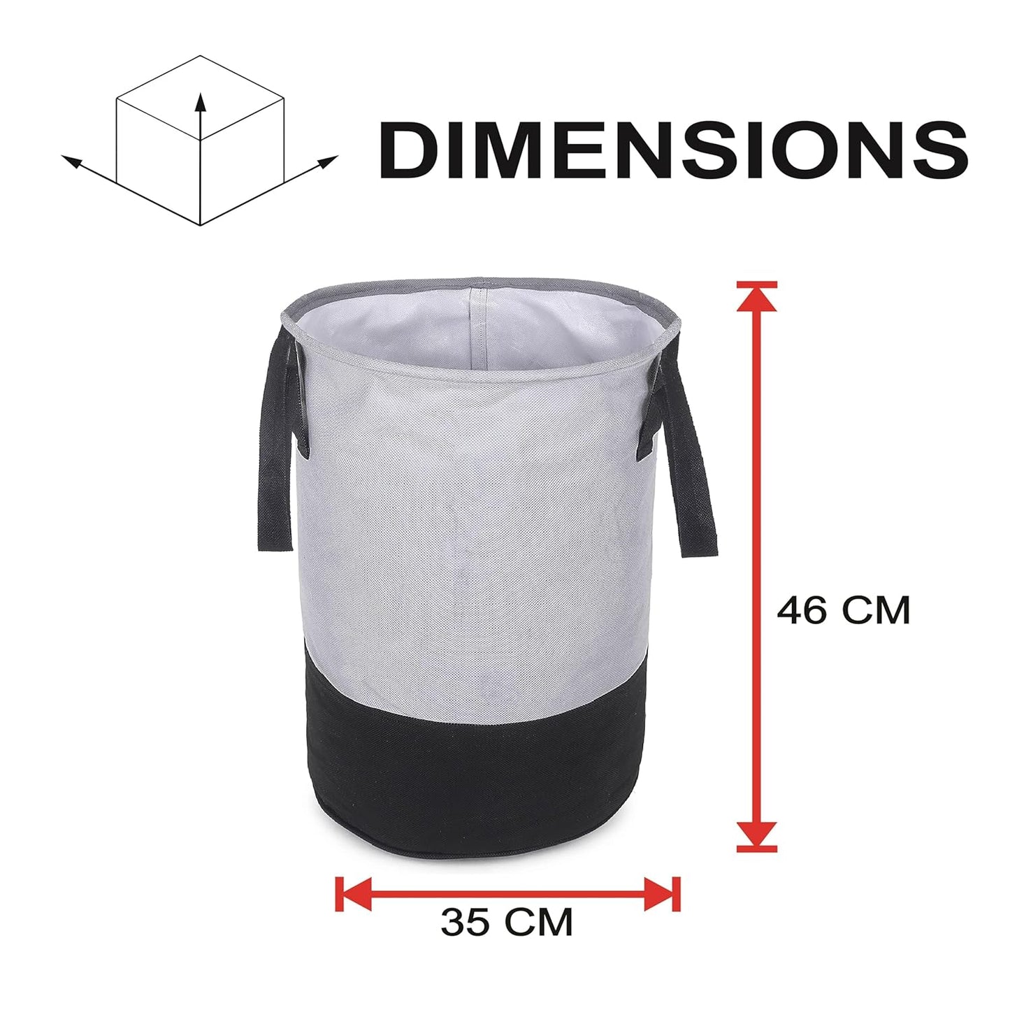 Grey Laundry Bag (45 Ltr) – Collapsible, Durable, and Spacious Laundry Storage