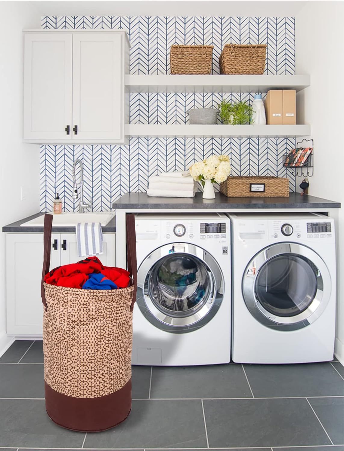 Laundry Bag Brown (45 Ltr) – Spacious, Collapsible, Waterproof Laundry Storage Solution