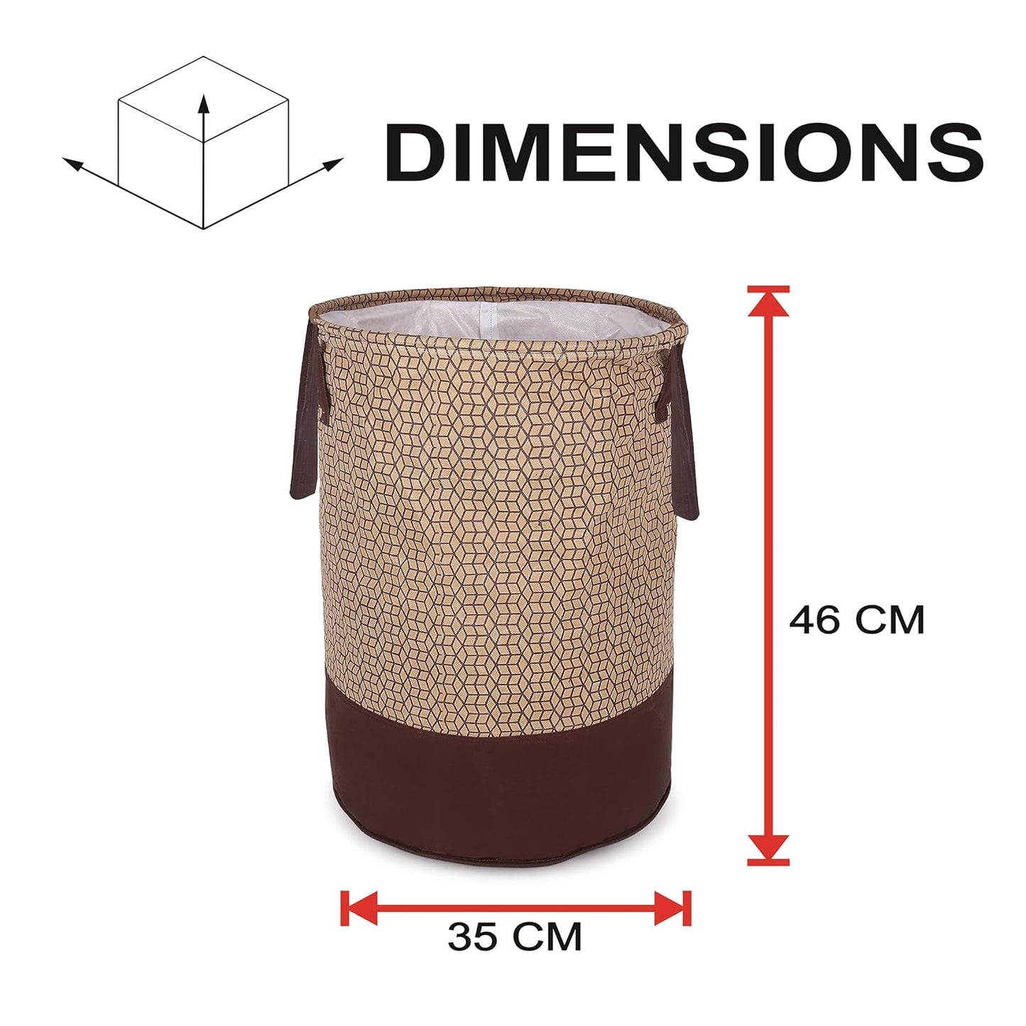 Laundry Bag Brown (45 Ltr) – Spacious, Collapsible, Waterproof Laundry Storage Solution