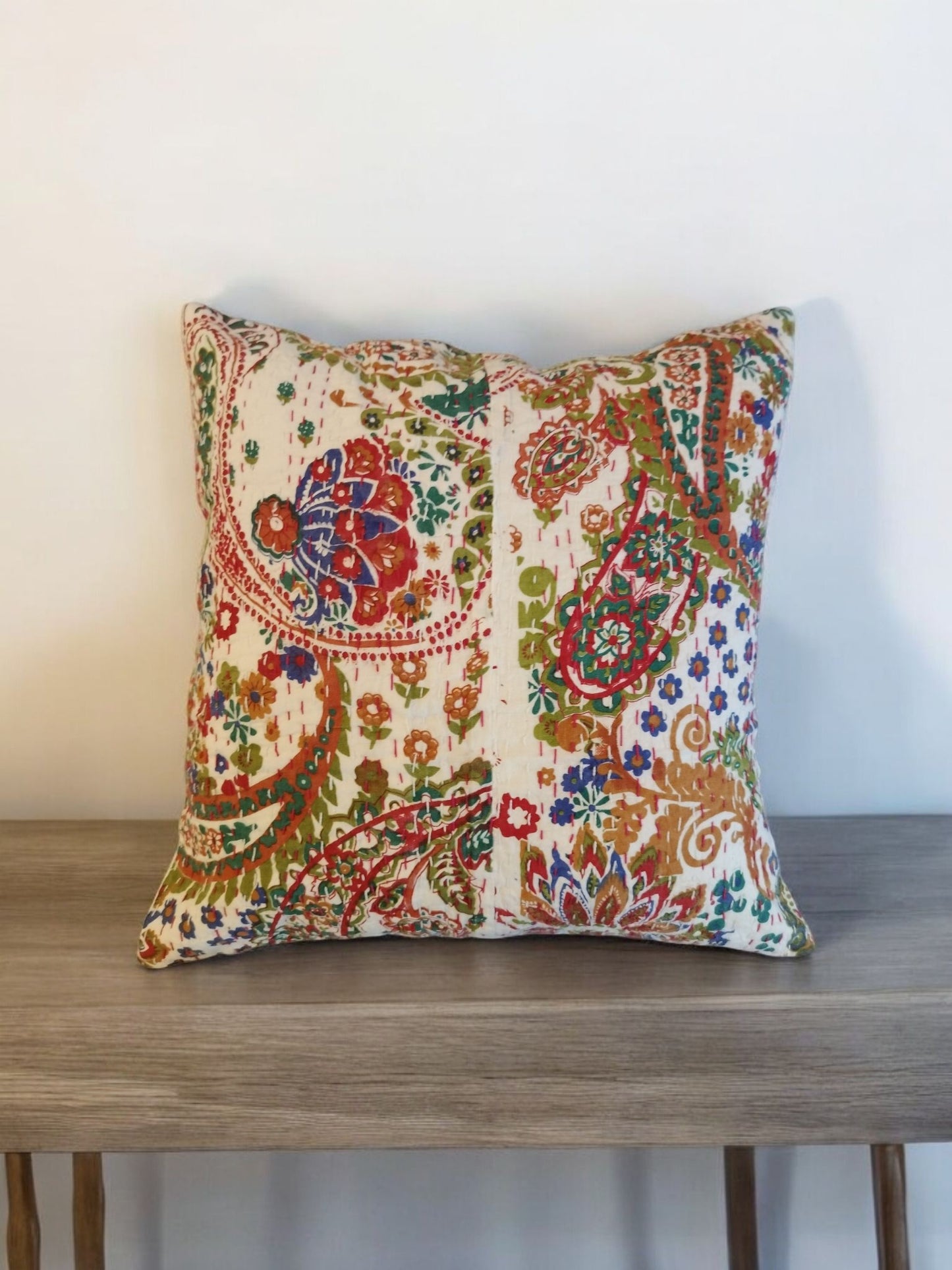 MULTICOLOUR KANTHA COTTON CUSHION COVER SET OF 2