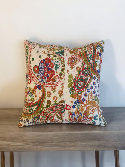 MULTICOLOUR KANTHA COTTON CUSHION COVER SET OF 2