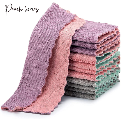 Reusable Microfiber Multicolour Napkin Set of 12 – Ultra-Soft, Highly Absorbent, Quick-Drying, Eco-Friendly