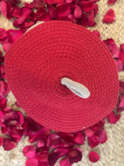 Beige and Red Hat Organiser with Cover – Stylish and Functional Storage Solution