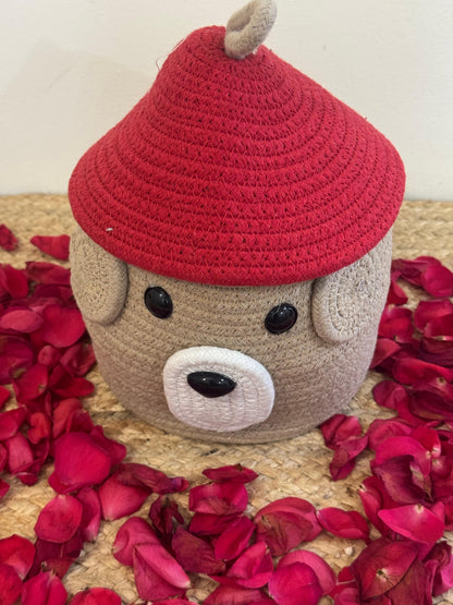 Beige and Red Hat Organiser with Cover – Stylish and Functional Storage Solution