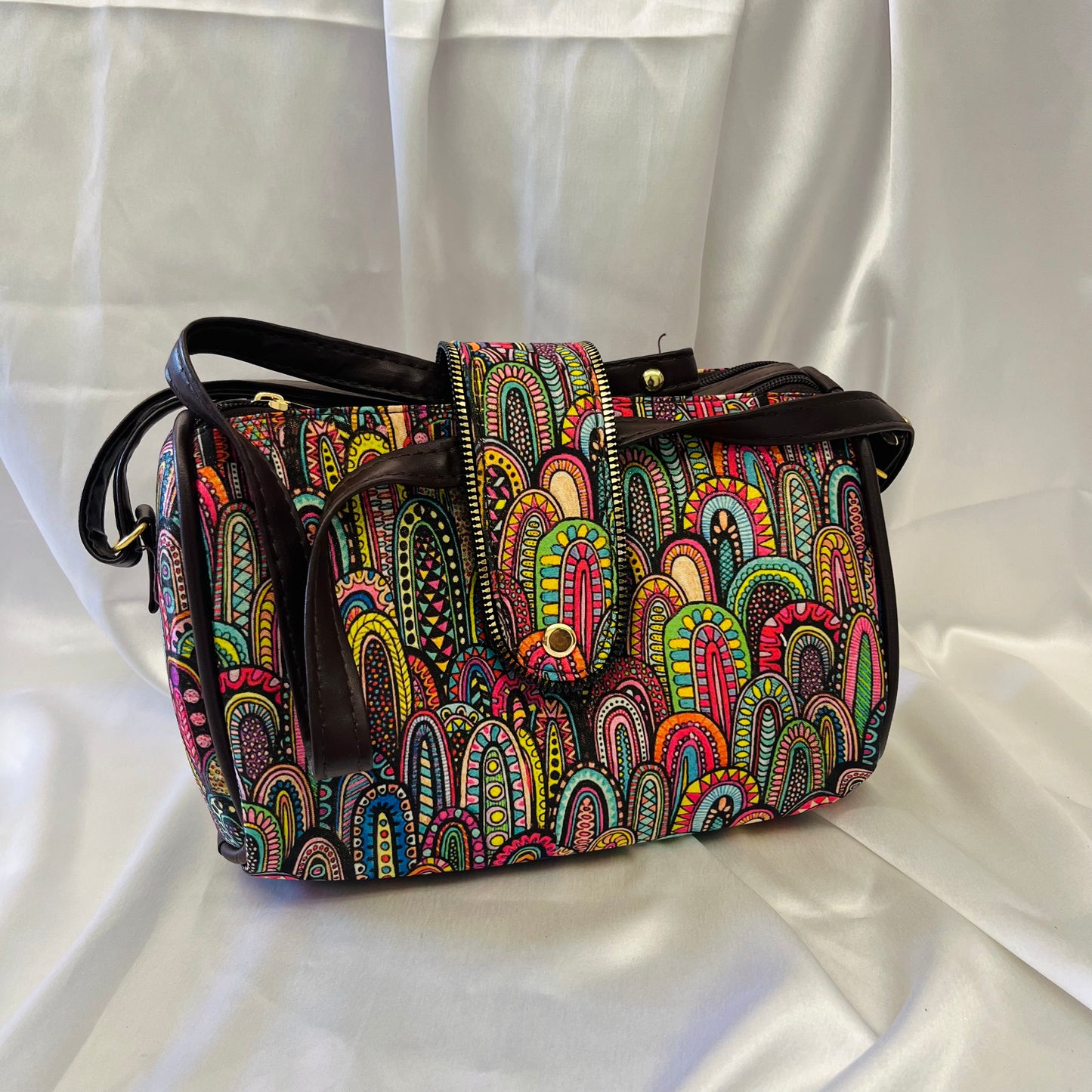 Boho Chic Multicolor Handblock Printed Sling Bag