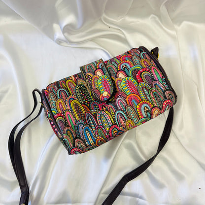 Boho Chic Multicolor Handblock Printed Sling Bag