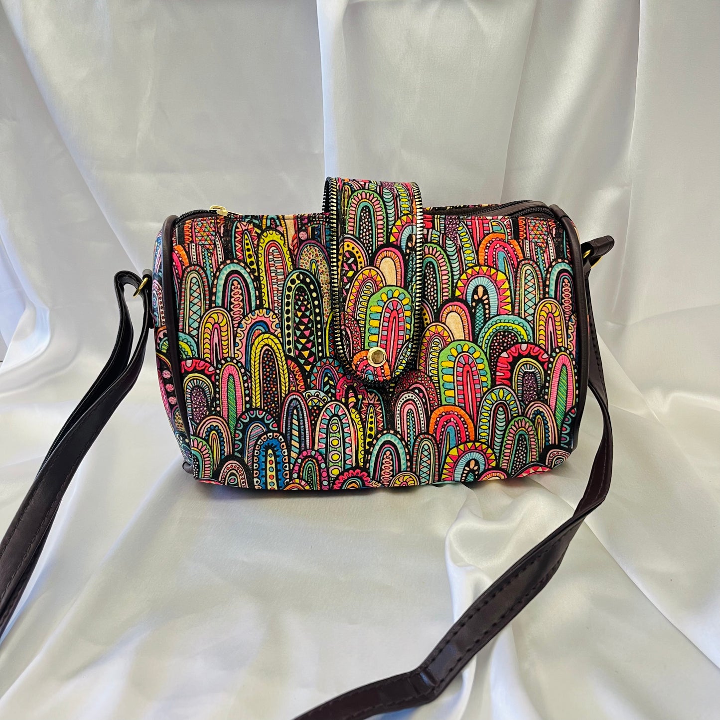 Boho Chic Multicolor Handblock Printed Sling Bag