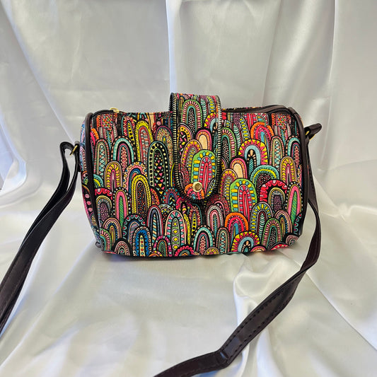 Boho Chic Multicolor Handblock Printed Sling Bag