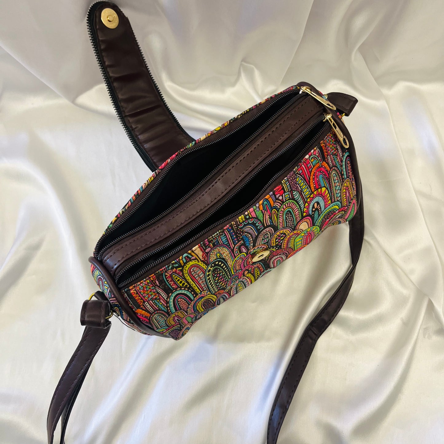 Boho Chic Multicolor Handblock Printed Sling Bag