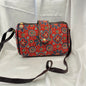 Red Floral Geometric Handblock Printed Sling Bag