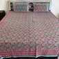 Indigo Blue Floral  Handblock Cotton Bedsheet