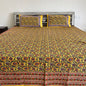 Bright Yellow  Floral Handblock Cotton Bedsheet
