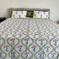 Soft Pink Floral Handblock Cotton Bedsheet