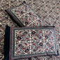 Black floral Kalamkari Bedsheet with 2 Pillow covers