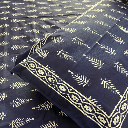 Premium Indigo Leaf Cotton Bedsheet