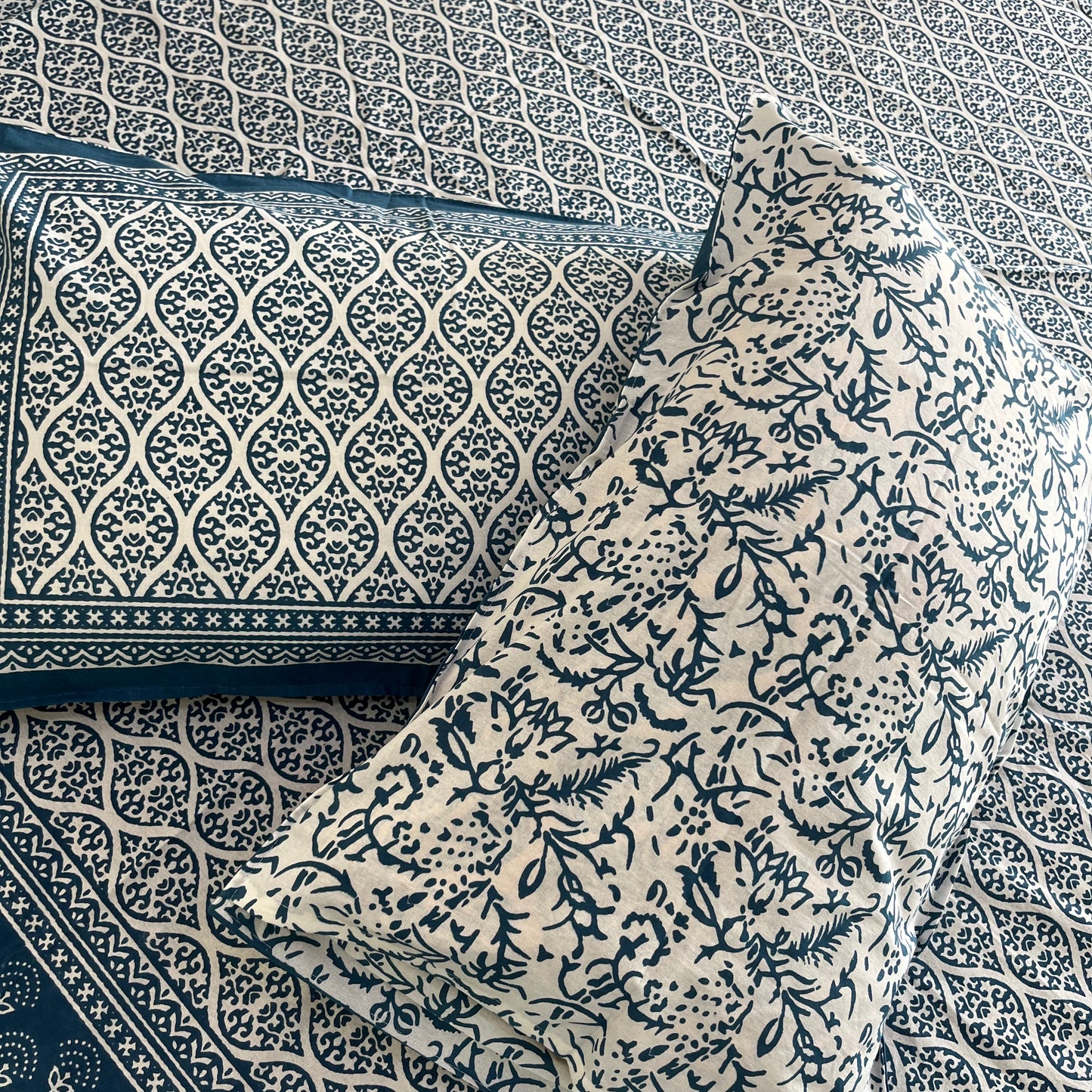 Blue Horizon Indigo Cotton Bedsheet