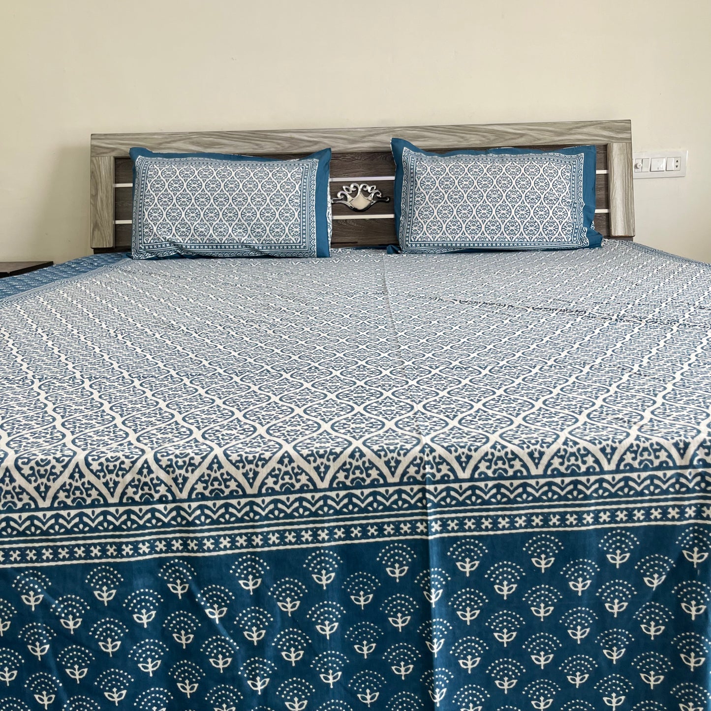 Blue Horizon Indigo Cotton Bedsheet