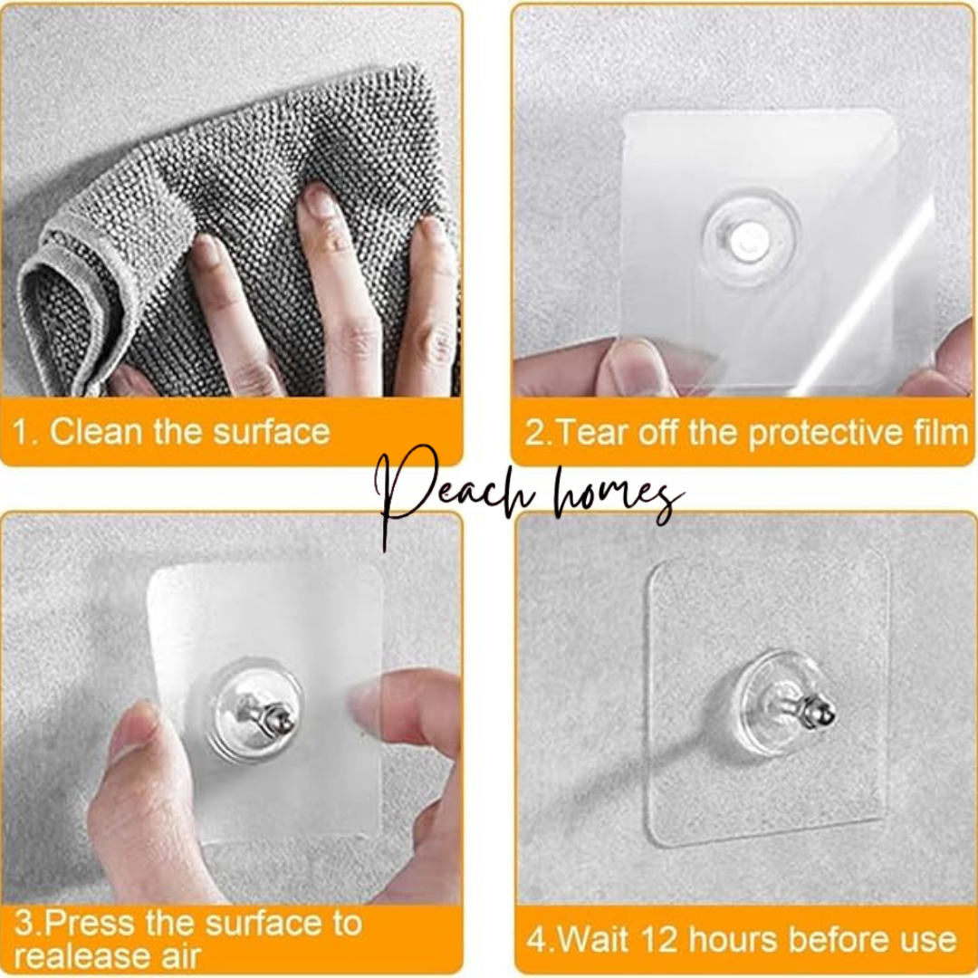 Adhesive Wall Hooks Set of 10