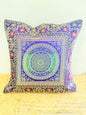 Indigo Blue Festive Banarasi Silk Cushion Cover – Luxurious Accent for Elegant Home Décor