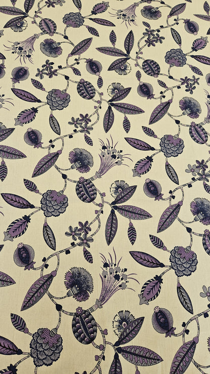 Purple Floral Double Bedsheet with 2 Pillow Cover