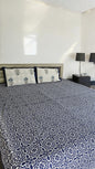 Handblock Blue Abstract Double Bedsheet