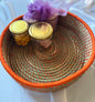 Large Orange Hand-Crafted Sabai Grass Jute Organiser