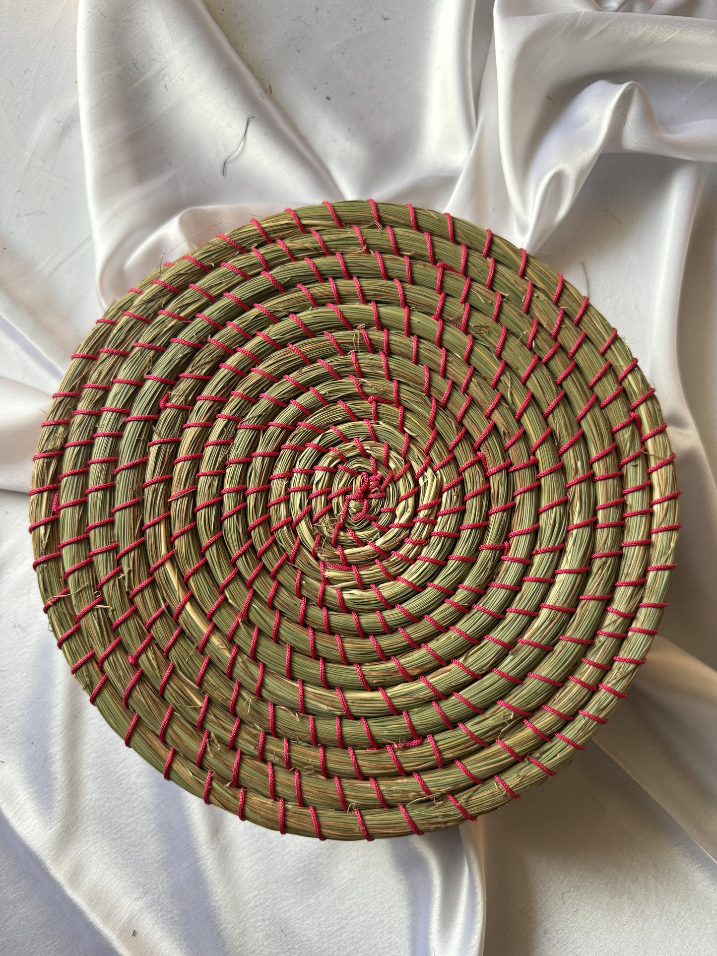 Pink Hand-Crafted Sabai Grass Jute Organiser (Set of 3)