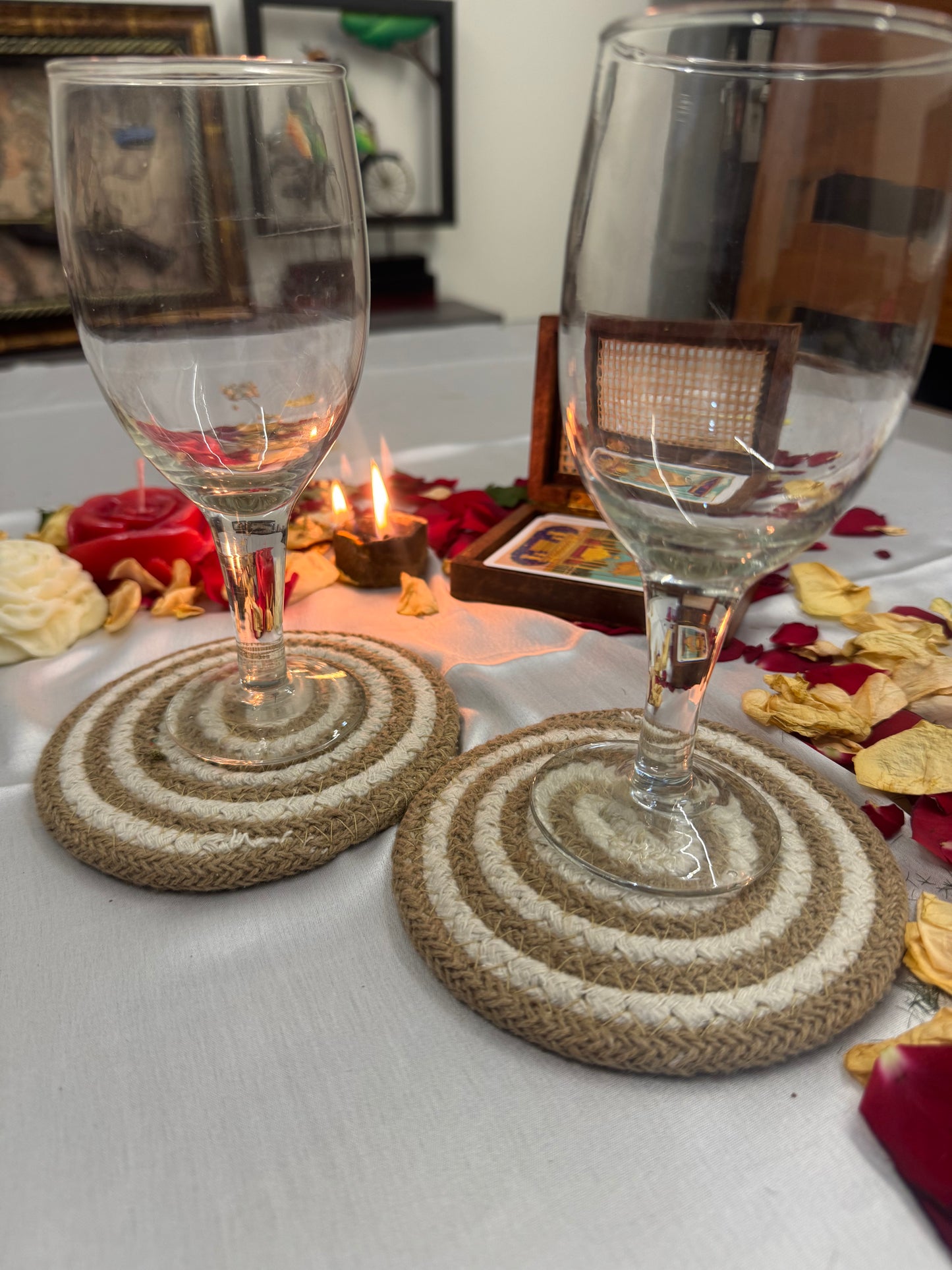 Spiral Jute Decorative  Coasters Set of 4