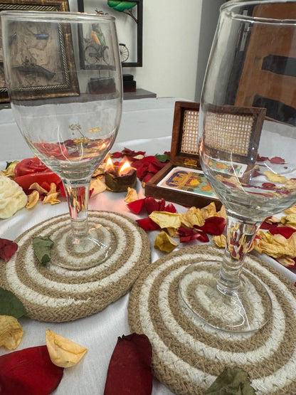 Spiral Jute Decorative  Coasters Set of 4