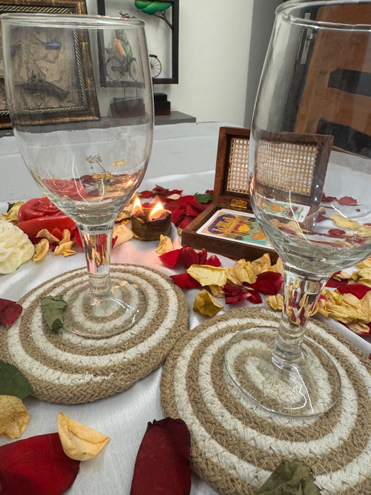 Spiral Jute Decorative  Coasters Set of 4