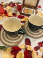 Spiral White Jute  Festive Coasters Set of 4