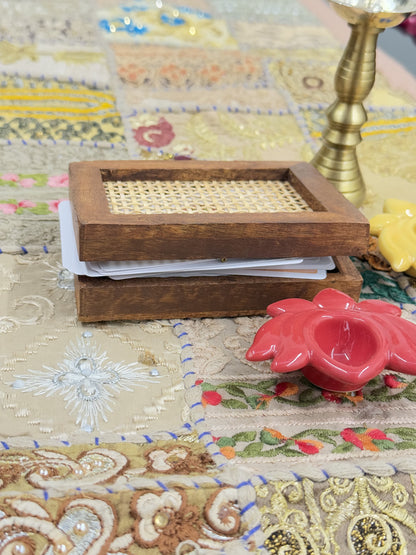 Beige Kambadiya Patchwork Rajasthani Table Runner