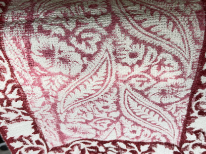Red Bordered Pink Center Premium Jute Table Runner .