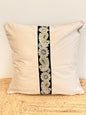 Beige Velvet Black Brocade Cushion Cover – Luxury Decorative Pillow for Elegant Home Décor