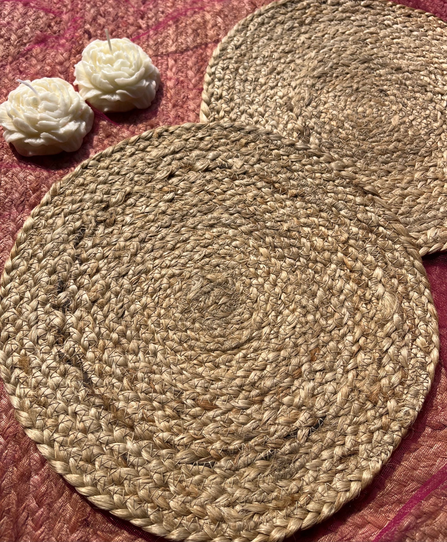Rope Pattern Jute Placemat (Pack of 2)- Eco-Friendly and Stylish