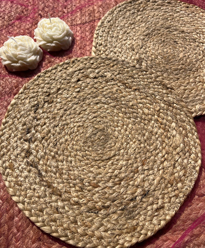 Rope Pattern Jute Placemat (Pack of 2)- Eco-Friendly and Stylish