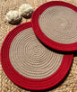 Red Border Jute Placemat (Pack Of 2)- Eco-Friendly and Stylish
