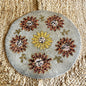 Sunflower Handcrafted Beaded Placemat – 14-inch Round Autumn Floral Table Decor Mat