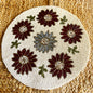 Red & Blue Flower Design Handcrafted Beaded Placemat – 14-inch Round Elegant Table Decor Mat