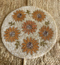 Golden Sunflower Handcrafted Beaded Placemat – 14-inch Round Autumn Floral Table Decor