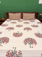 Red Bunch Floral Premium Cotton Double  Handblock Bedsheet
