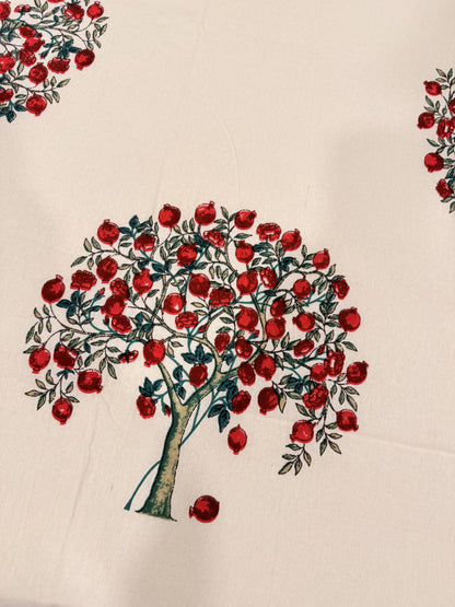 Red Bunch Floral Premium Cotton Double  Handblock Bedsheet