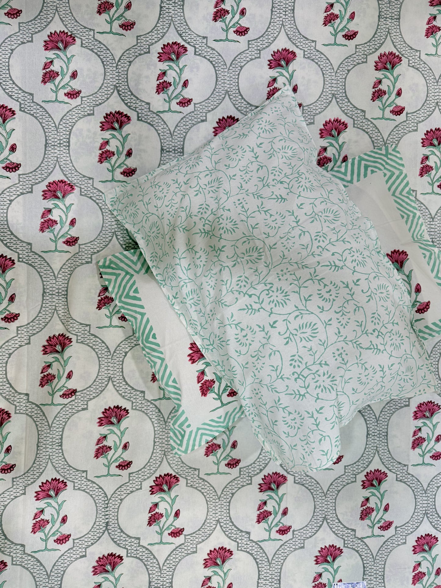 Red Floral  Premium Cotton Double Bedsheet