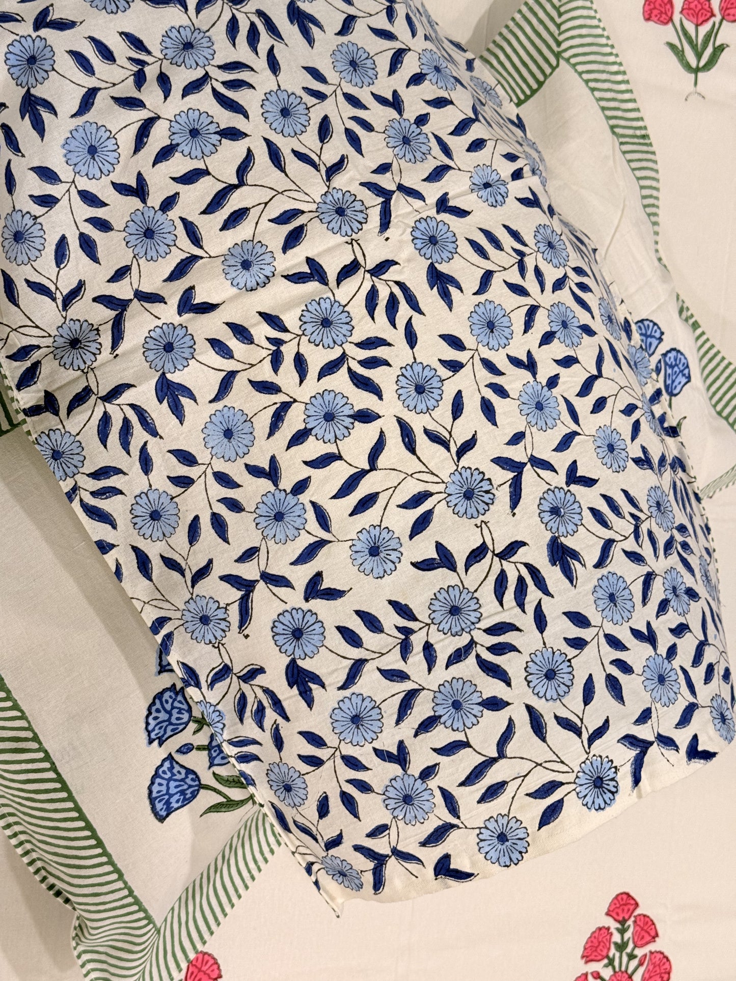 Multicolor Premium Cotton Handblock Double Bedsheet