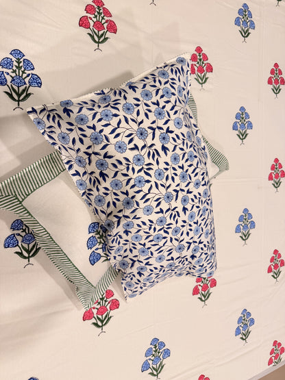 Multicolor Premium Cotton Handblock Double Bedsheet