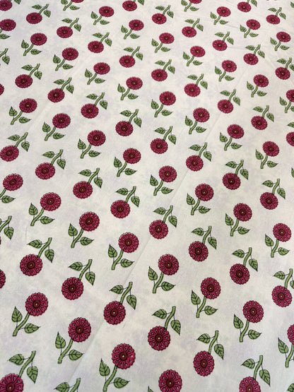 Red Premium Cotton Double Handblock Bedsheet