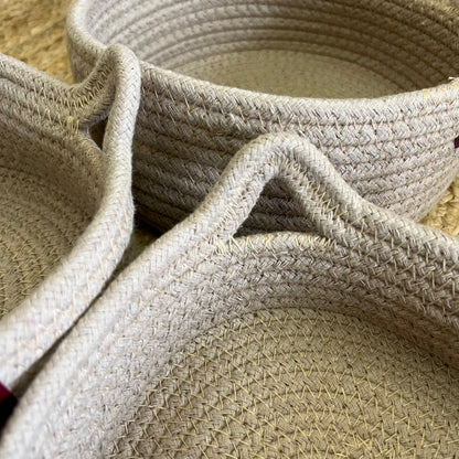 Jute Storage Baskets Multi-Purpose Organizer – Jute/Beige (Set of 3: Small, Medium, Large)