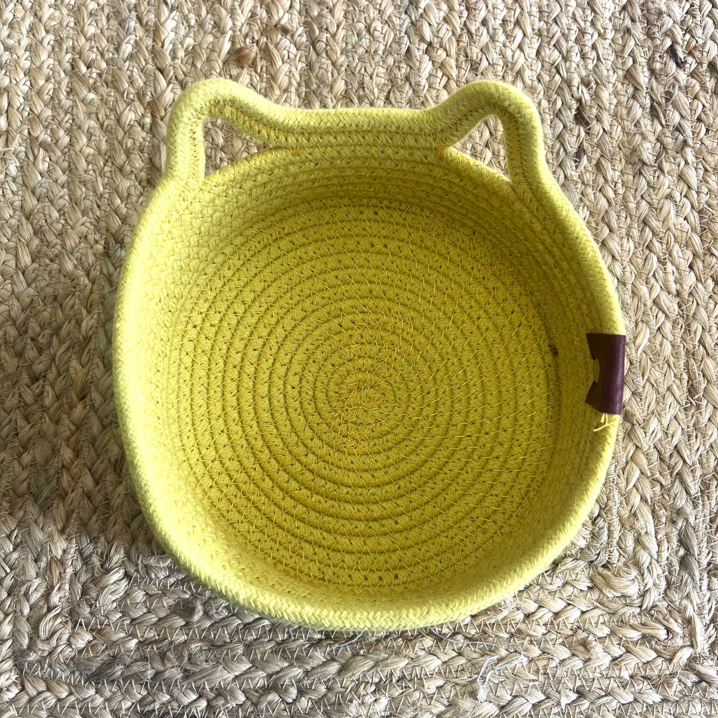Jute Storage Baskets Multi-Purpose Organizer - YELLOW SET OF 3 (SMALL, MEDIUM, LARGE)